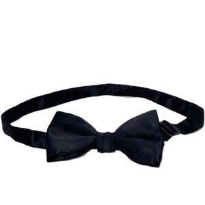 SILK Black Bow Tie Mens Formal Adjustable 12 - 21 inches
